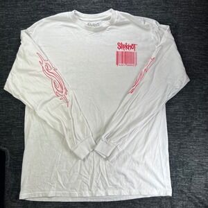 Slipknot Long Sleeve T-Shirt Mens XL White Wait and Bleed Barcode Graphic Tee